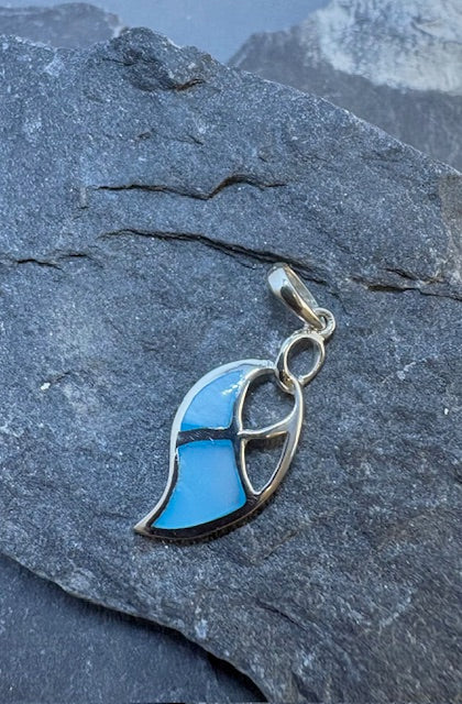 FANCY SILVER PENDANT WITH LIGHT BLUE M..O.P