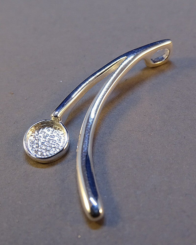 Silver Pendant Setting For A 6mm Cabochon