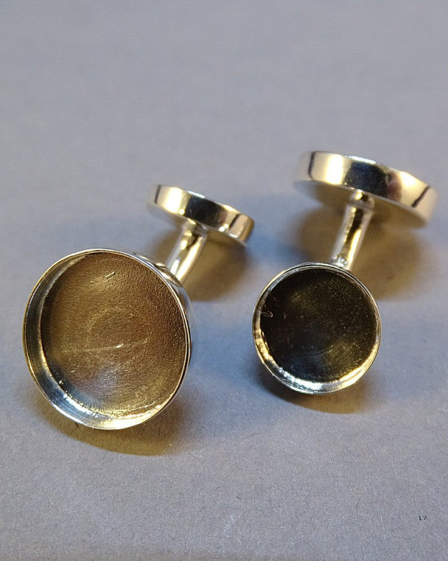 Two Stone Cufflink Setting For Cabochons or resin