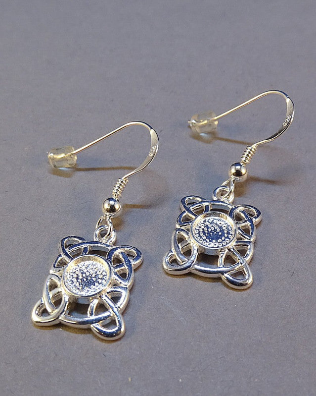 Celtic Drops Earring Castings To Fit 5mm Stone
