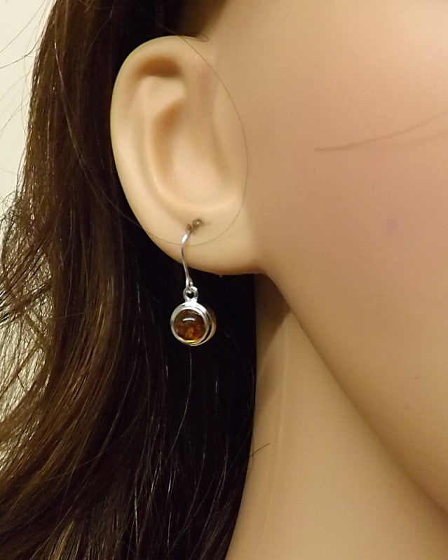 Round Silver Ear Drop Mount For 6mm Cabochon