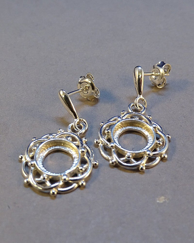 Silver Drop Earring To Fit 8mm Cabochon