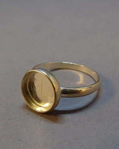 Silver Ring Setting With Bezel For 10mm Stone Or Resin