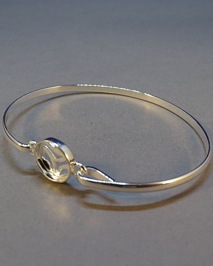 Silver Bangle For setting A 10mm Cabochon