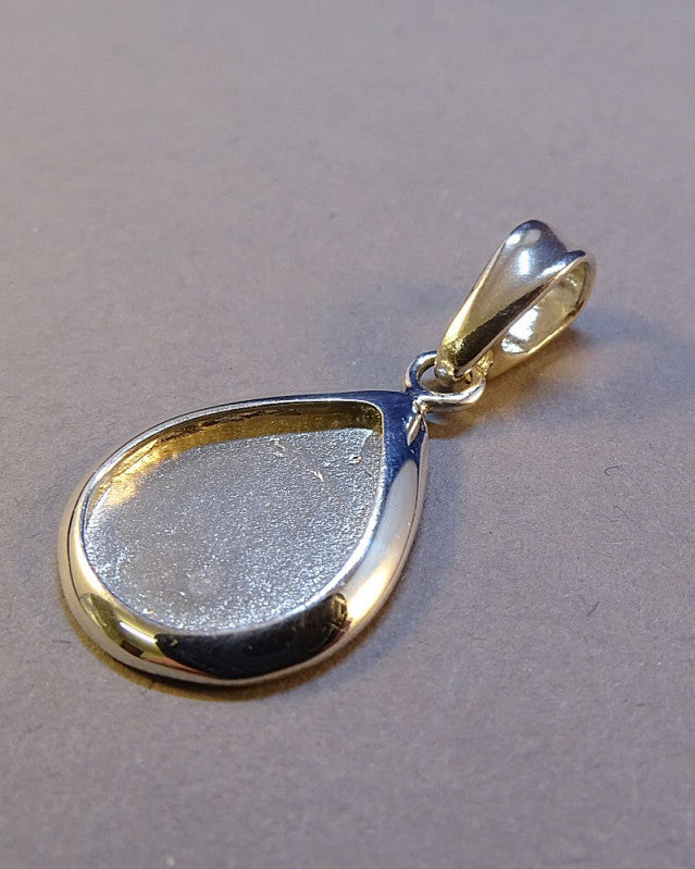 Tear Drop Solid Back Pendant For Resin Or Stones