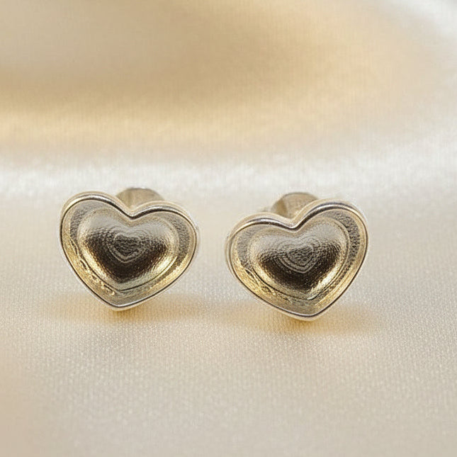 Solid Back Heart Stud Settings Suitable For Resin