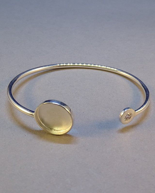 Bangle With Bezel Setting For Approx 14.5mm Stone