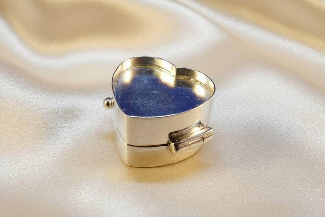 silver heart Pill Box For Use With Resin For Memorial Gift