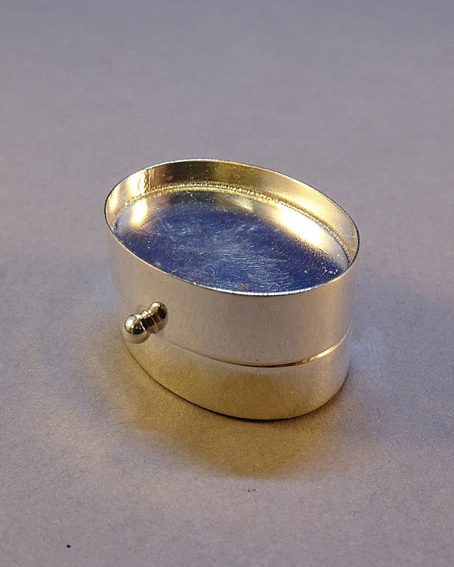 Silver Pill Box To Fit 25x18 Stone Or use With Resin