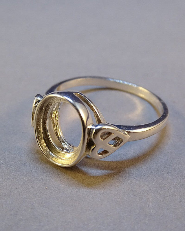 10X8 Cabochon Ring Bezel Mount Silver