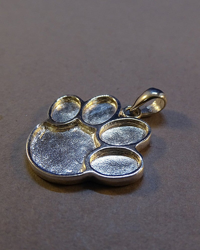 Silver Animal Paw Print Pendant Great for Resin