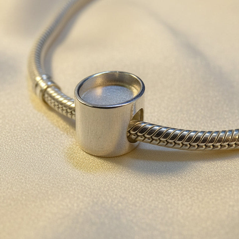 Silver Bangle Charm for 10x8 cabochon or Suitable For Resin