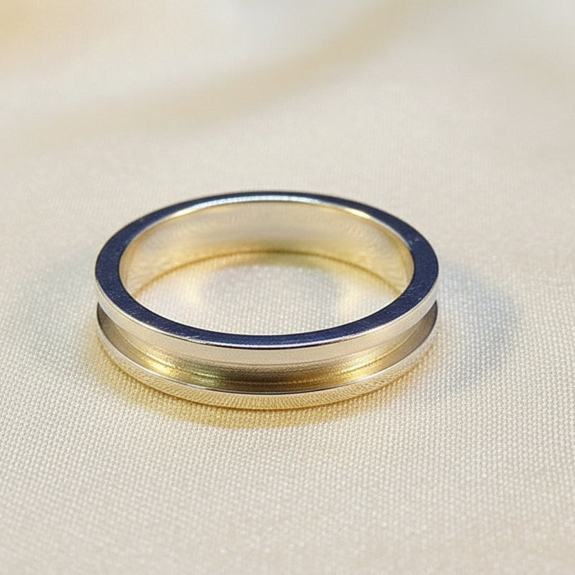 Solid Silver Narrow Channel Ring Suitable For Resin