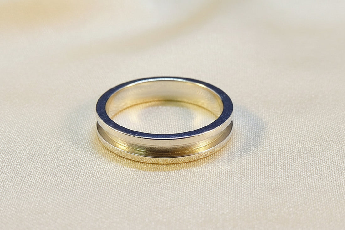 Solid Silver Narrow Channel Ring Suitable For Resin