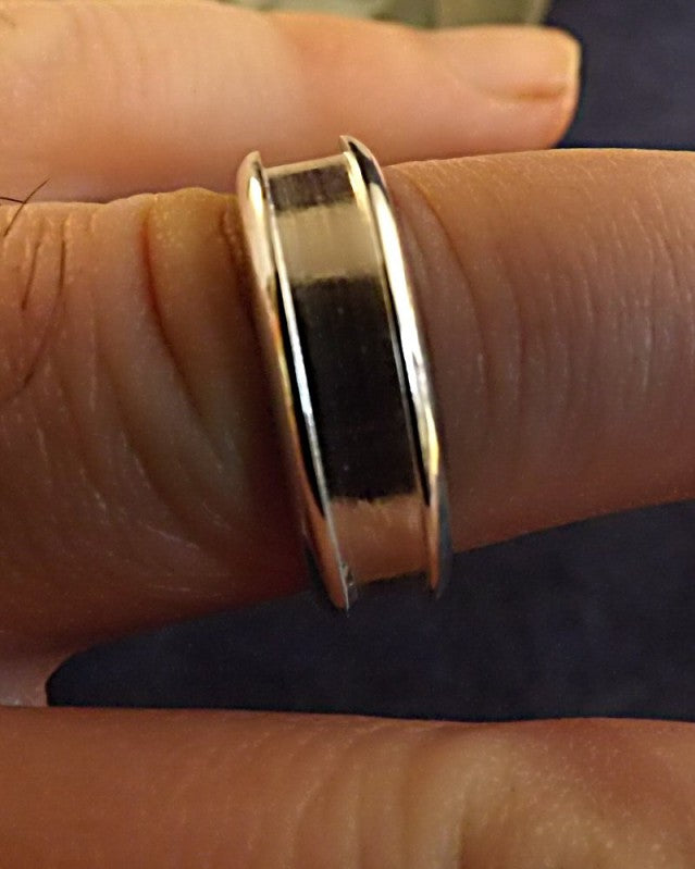 Solid Silver Wide Channel Ring Suitable For Resin – Caverswall Minerals