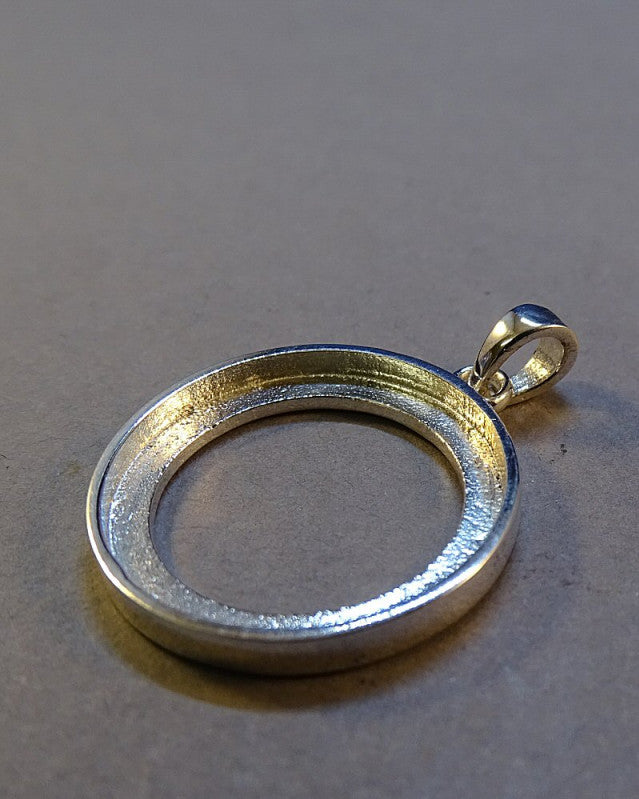 Solid Silver Pendant For 20mm Cabochon