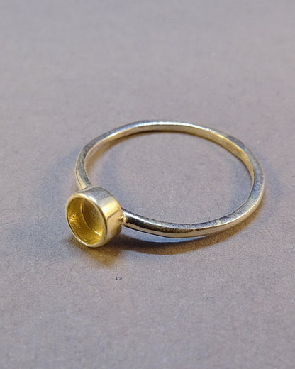 Plain Silver Ring For 6mm Cabochon