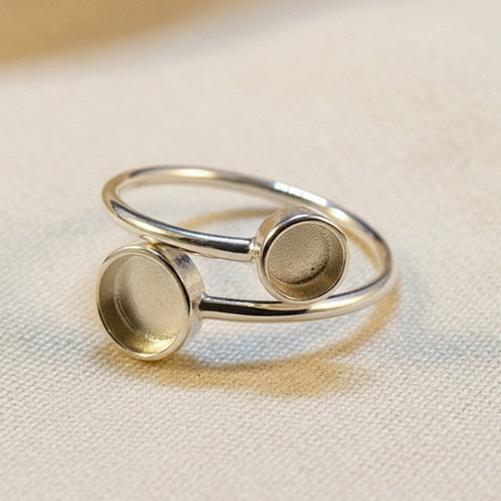Two Stone Adjustable Ring 6mm & 4mm