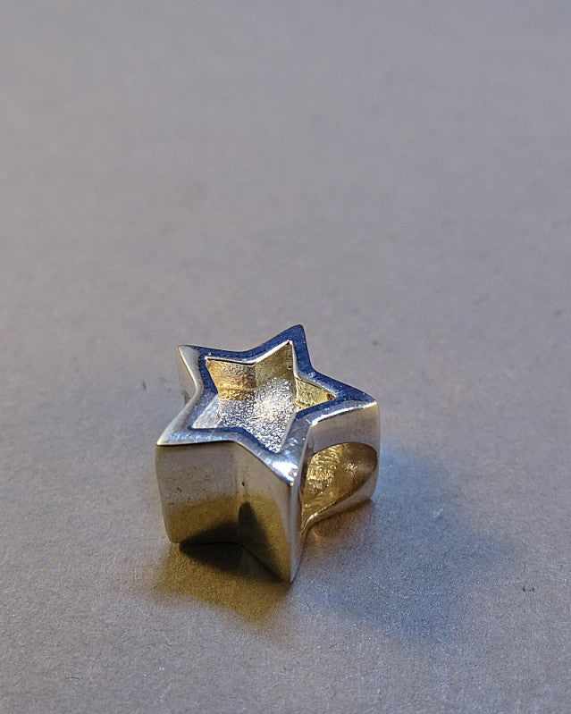 silver Star Bangle Charm Large