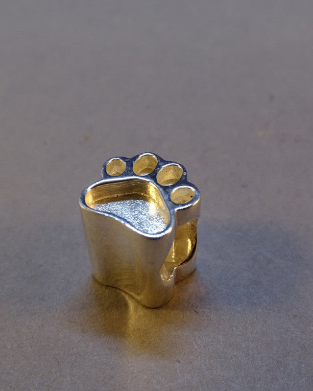 Silver Dog Paw Bangle Bead charm