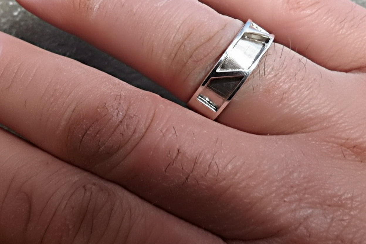 Silver Gents Channel Ring For Resin – Caverswall Minerals