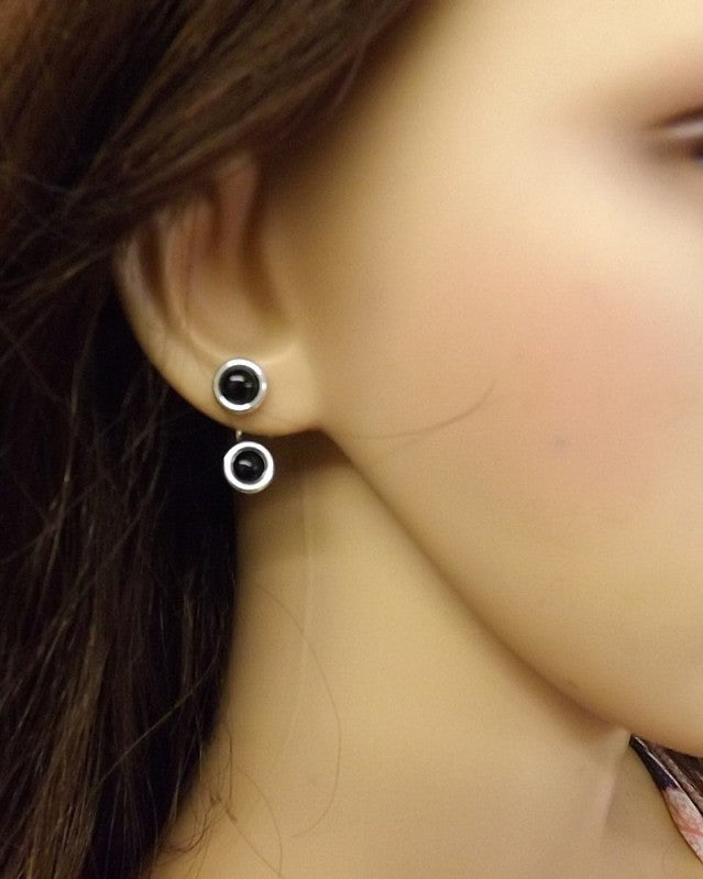 Silver Ear Stud Fits Two 6mm Cabochons