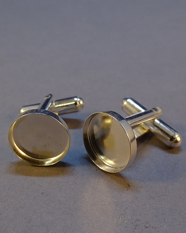 Solid Silver Cufflinks For Approx 12MM Cabochon