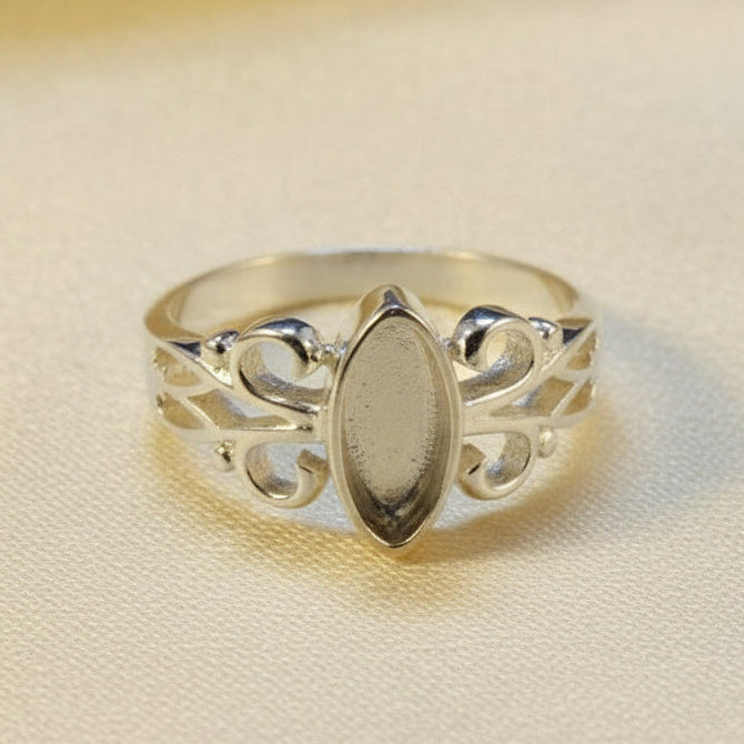 Solid Silver Marquise Style Ring