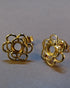 Solid Gold Flower Style Stud Earrings To Fit 4mm Cabochon