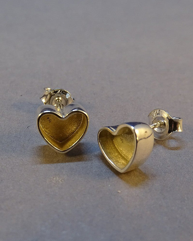 Small Heart Studs Suitable For Resin Or Cut Your Own Stones