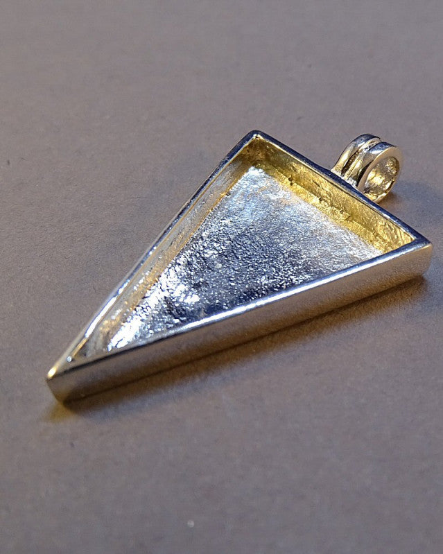 Triangular Silver Pendant Setting Unset For 17x24