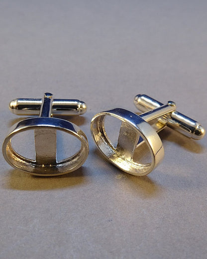 14x10 Silver Cufflink Settings Without Stones