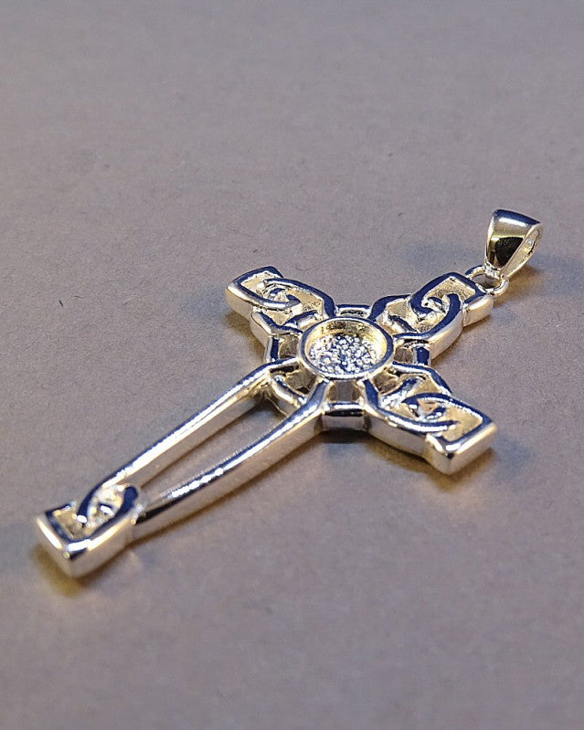 Silver Celtic Cross Unset For 5mm Stone