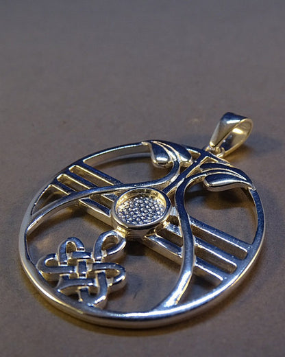 Silver Celtic Pendant To Fit A 6mm Cabochon