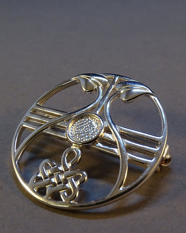 Silver Fancy Brooch With Setting Bezel For 6mm Stone