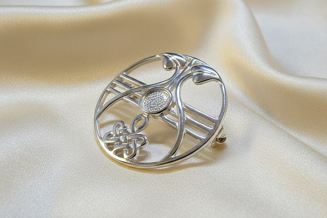 Silver Fancy Brooch With Setting Bezel For 6mm Stone