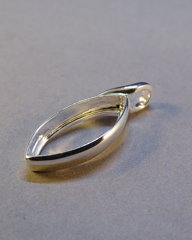 Unset Silver Pendant To Fit 18x8 Stone