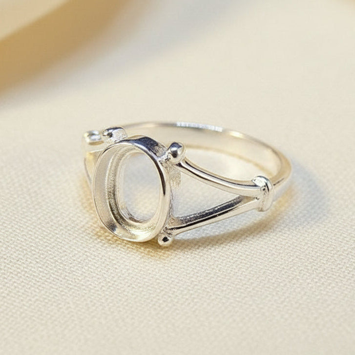 Ladies Silver Ring Casting For 8x6 Stone