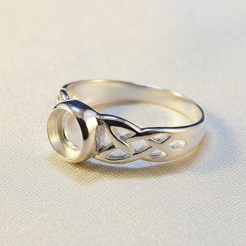 Celtic Silver Ring Finding For 6mm Stone