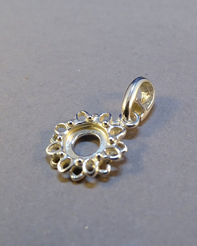 Silver Pendant Mount To Fit A 6MM Cabochon
